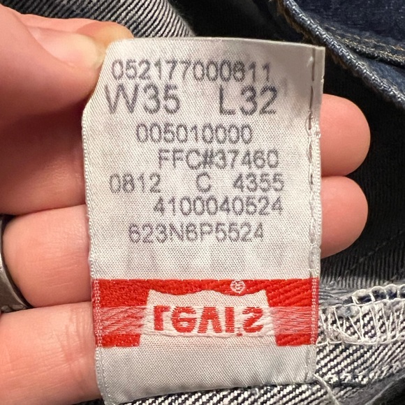 Levi's Original 501 Straight Leg Button Fly Jeans - Dark - Picture 12 of 14